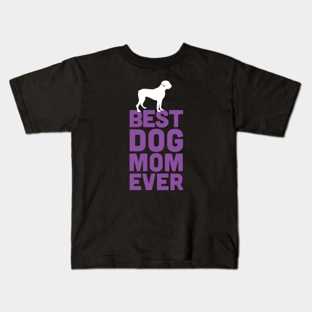 Best Boxer Dog Mom Ever - Purple Dog Lover Gift Kids T-Shirt by Elsie Bee Designs